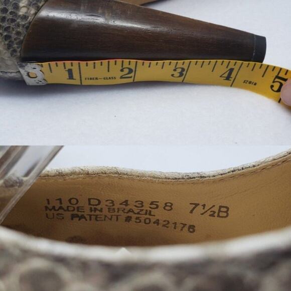 Cole Haan Snake Print Mary Jane Ankle Strap Block Heel Almond Toe Platform Pumps - Picture 8 of 8